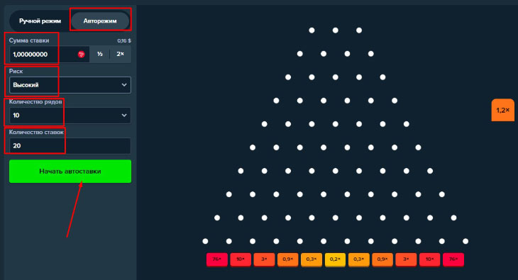 Авторежим плинко в stake